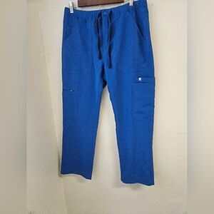 FIGS-Scrubs Cargo Pants Women's Size  M/S Blue  with Drawstring Waist